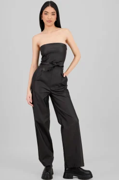 Shasa PU Strapless Jumpsuit