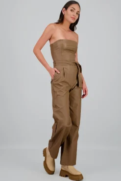 Shasa PU Strapless Jumpsuit