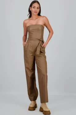 Shasa PU Strapless Jumpsuit