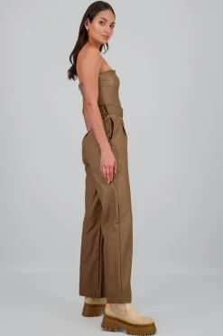 Shasa PU Strapless Jumpsuit