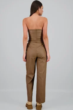 Shasa PU Strapless Jumpsuit