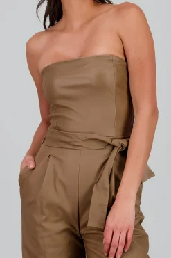 Shasa PU Strapless Jumpsuit