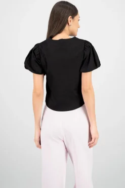 Shasa Puff Sleeve Blouse with Bows