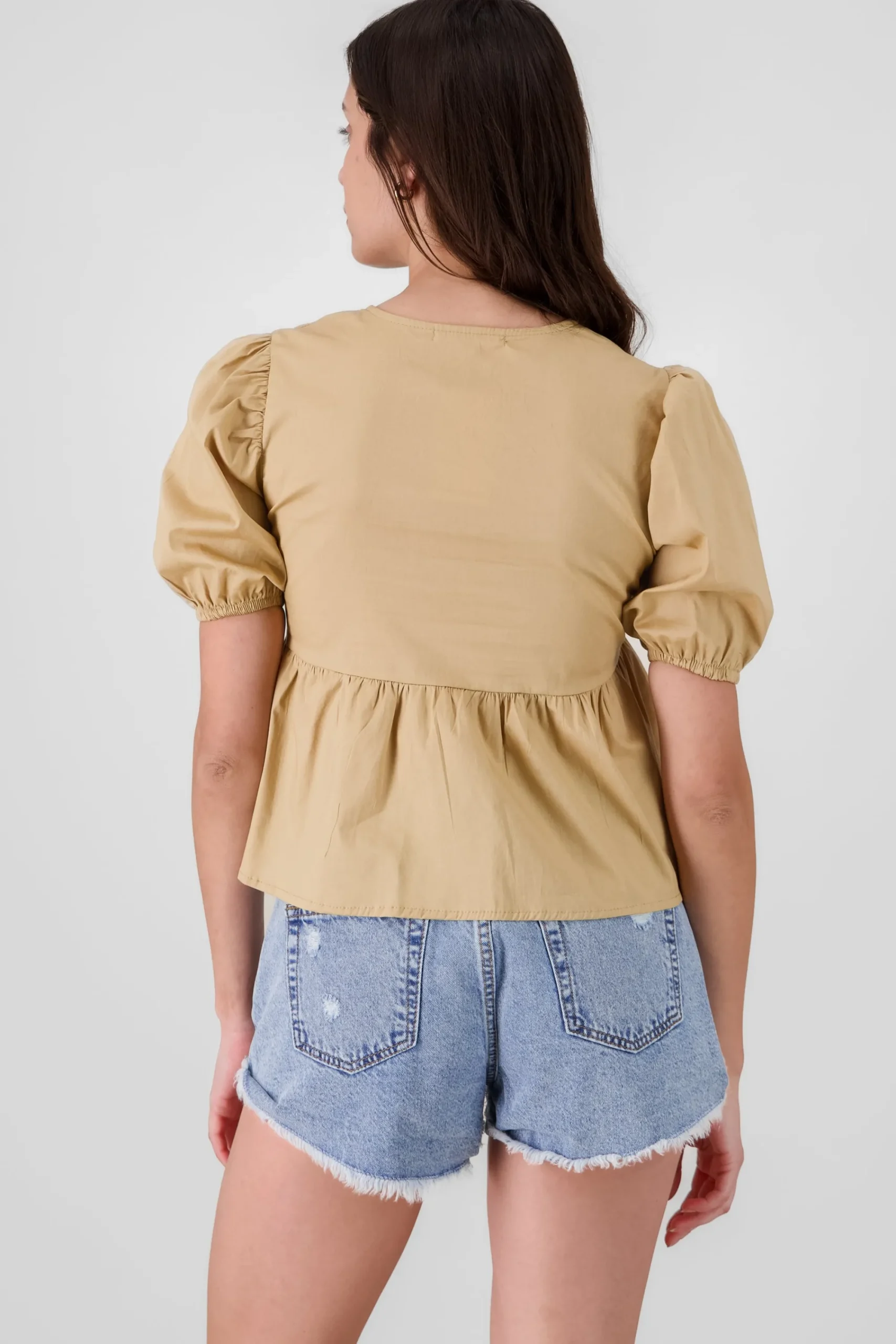 Shasa Puff Sleeve Blouse With Bow Detail