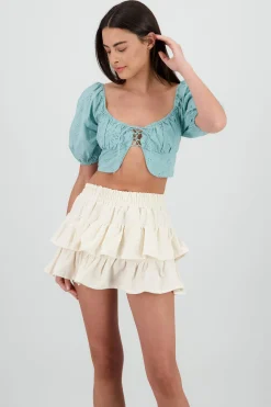 Shasa Puff Sleeve Crop Top