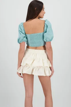 Shasa Puff Sleeve Crop Top