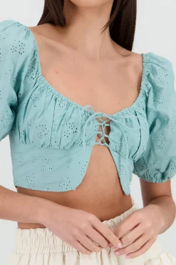Shasa Puff Sleeve Crop Top