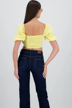 Shasa Puff Sleeve Crop Top