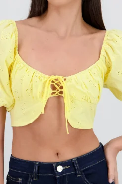 Shasa Puff Sleeve Crop Top