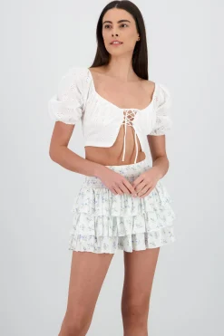 Shasa Puff Sleeve Crop Top