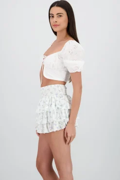 Shasa Puff Sleeve Crop Top