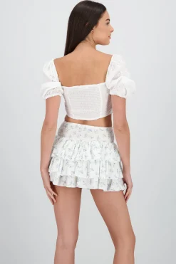 Shasa Puff Sleeve Crop Top