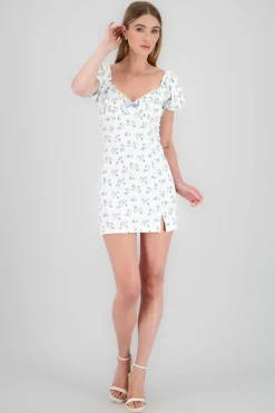 Shasa Puff Sleeve Floral Mini Dress