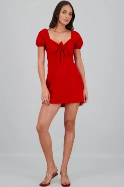 Shasa Puff Sleeve Sweetheart Neck Mini Dress