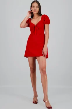 Shasa Puff Sleeve Sweetheart Neck Mini Dress
