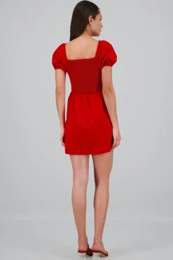 Shasa Puff Sleeve Sweetheart Neck Mini Dress