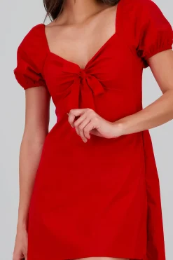 Shasa Puff Sleeve Sweetheart Neck Mini Dress