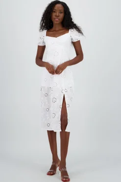 Shasa Puff Sleeves Midi Dress