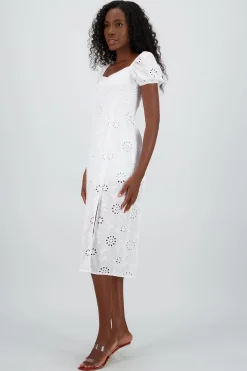 Shasa Puff Sleeves Midi Dress