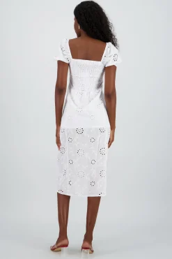Shasa Puff Sleeves Midi Dress