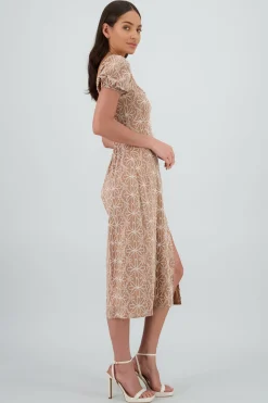 Shasa Puff Sleeves Midi Dress