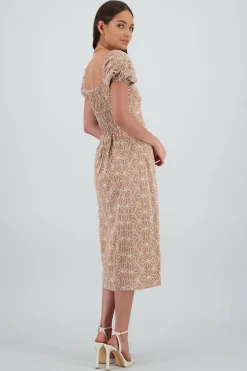 Shasa Puff Sleeves Midi Dress