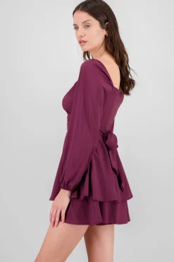 Shasa Puff Sleeves Solid Romper