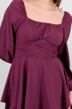 Shasa Puff Sleeves Solid Romper