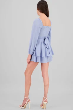 Shasa Puff Sleeves Solid Romper