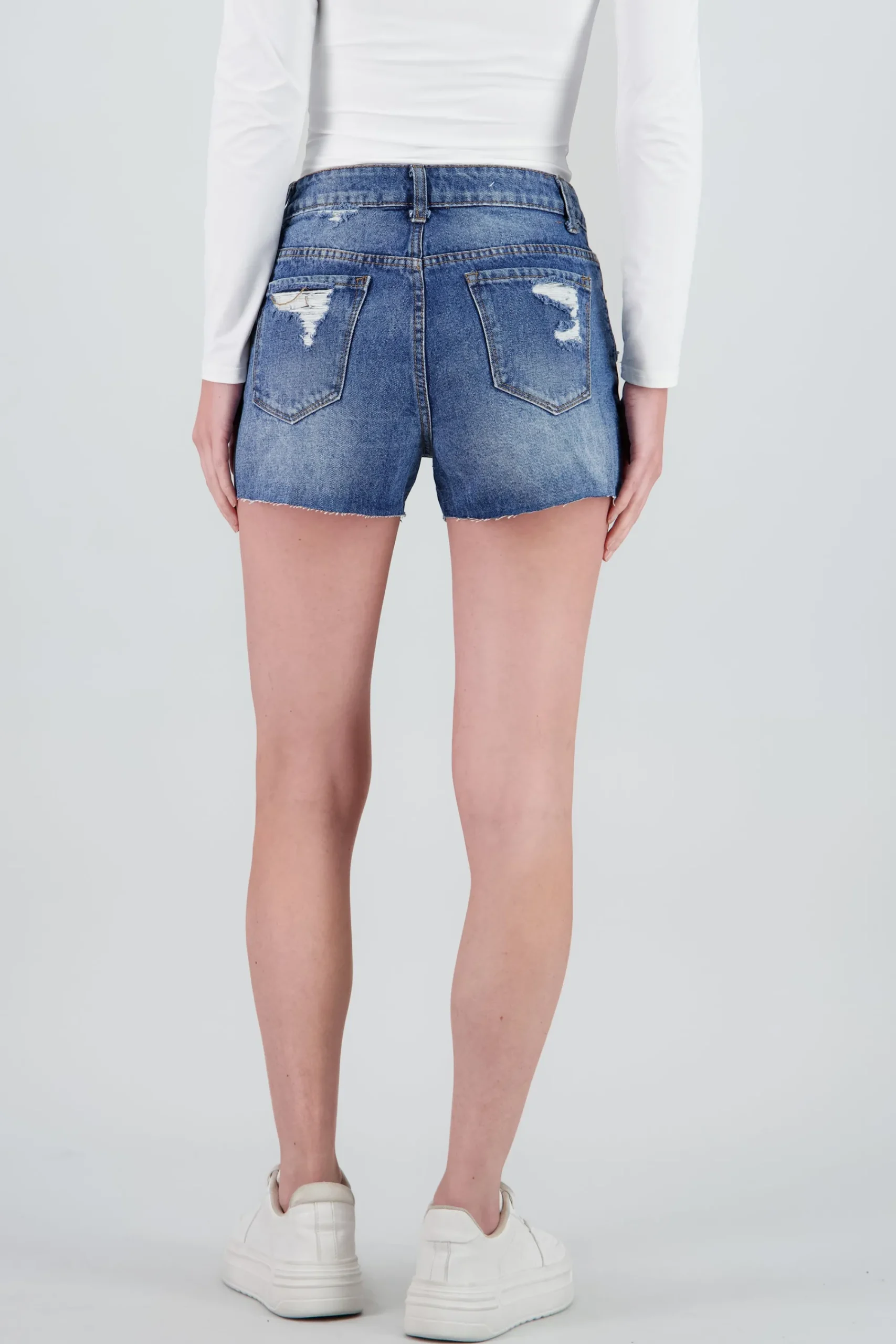 Shasa Raw Hem Destruction Shorts
