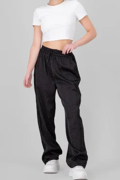 Shasa Rhinestone Satin Pants