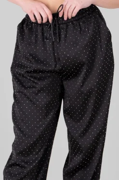 Shasa Rhinestone Satin Pants