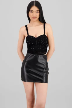 Shasa Rhinestones Mesh Top