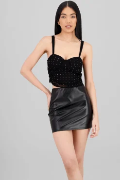 Shasa Rhinestones Mesh Top