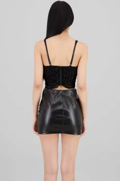 Shasa Rhinestones Mesh Top