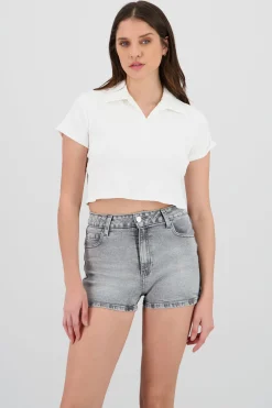 Shasa Ribbed Boxy T Shirt