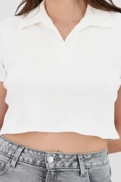 Shasa Ribbed Boxy T Shirt