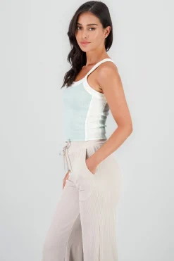 Shasa Ribbed Contrast Strap Top