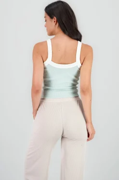 Shasa Ribbed Contrast Strap Top