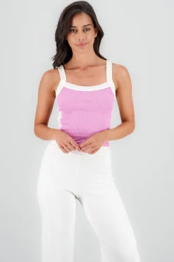 Shasa Ribbed Contrast Strap Top