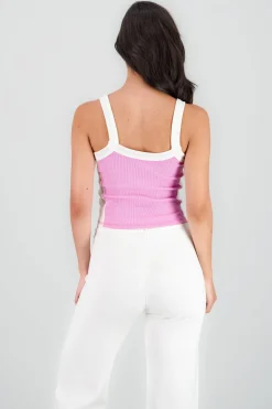 Shasa Ribbed Contrast Strap Top
