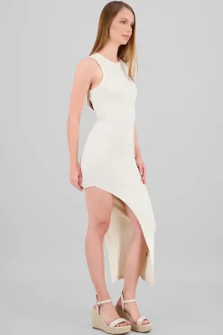 Shasa Ribbed Dress With Leg Slit