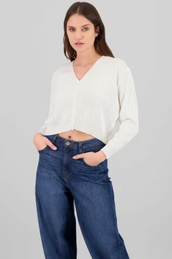 Shasa Ribbed Knit Buttoned Cardigan