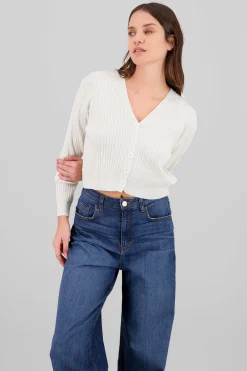 Shasa Ribbed Knit Buttoned Cardigan