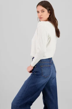 Shasa Ribbed Knit Buttoned Cardigan