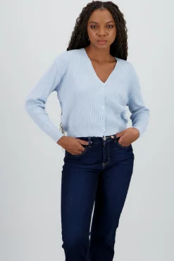 Shasa Ribbed Knit Buttoned Cardigan