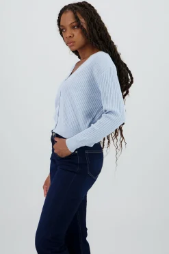 Shasa Ribbed Knit Buttoned Cardigan