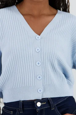 Shasa Ribbed Knit Buttoned Cardigan