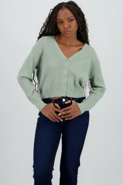 Shasa Ribbed Knit Buttoned Cardigan