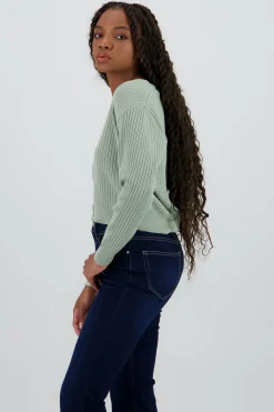 Shasa Ribbed Knit Buttoned Cardigan
